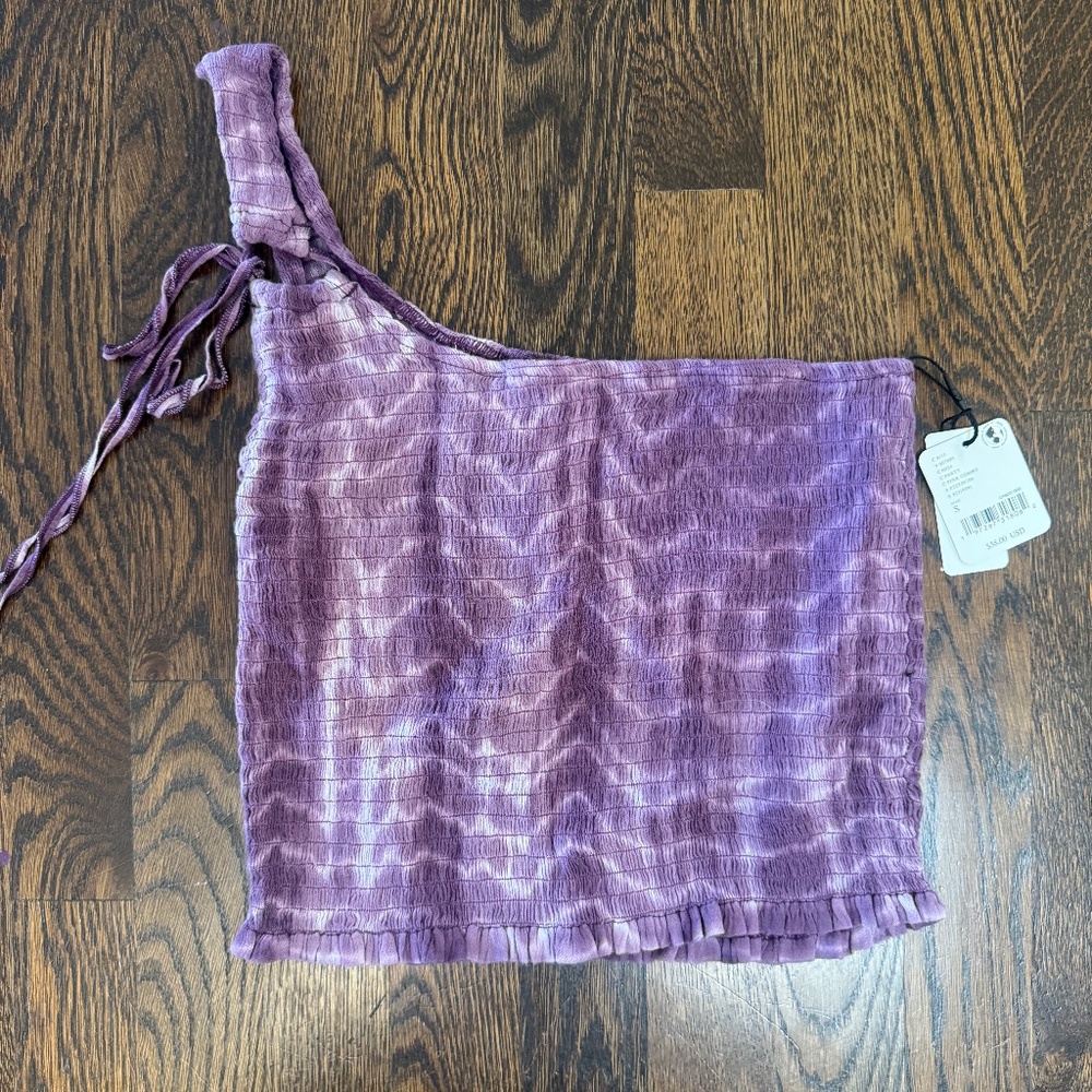 Free People One Shoulder purple tie dye tank * New with tags